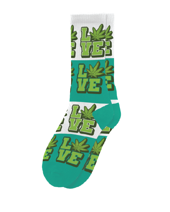 Love Weed Socks | Sillies Men & Women, Novelty Fun Socks, Cotton Blend ...